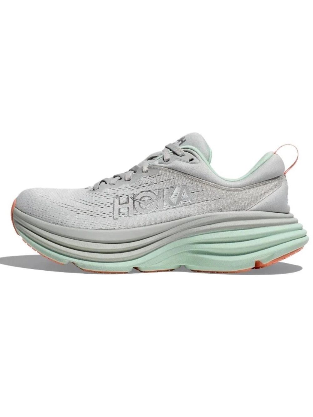 HOKA Bondi 8 Athletic Running Walking Sneakers Shoes 11B Stardust Aqua Breeze